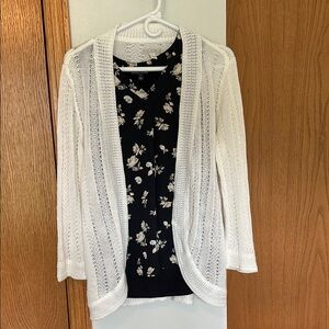White cardigan with tank
